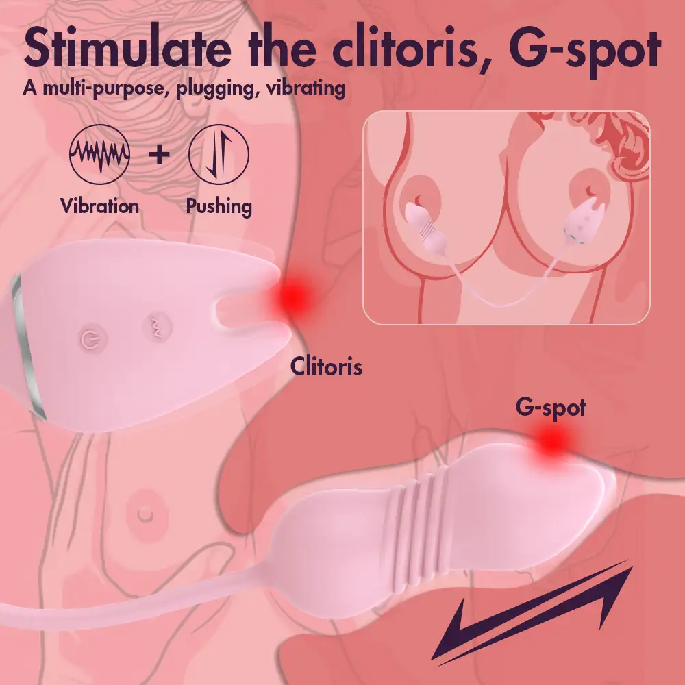 Shopicat Wonder lady Thrusting and Vibrating Dual Stimulation Bullet Vibrator-8