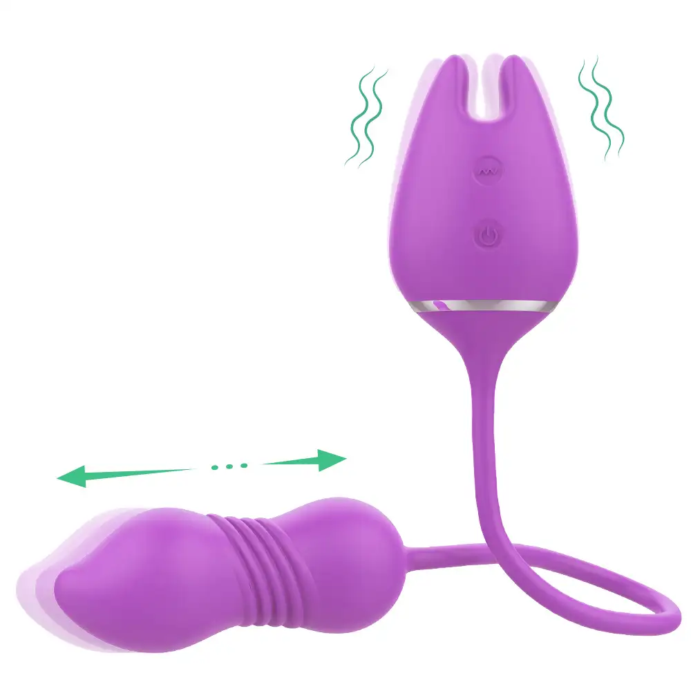 Shopicat Wonder lady Thrusting and Vibrating Dual Stimulation Bullet Vibrator-2