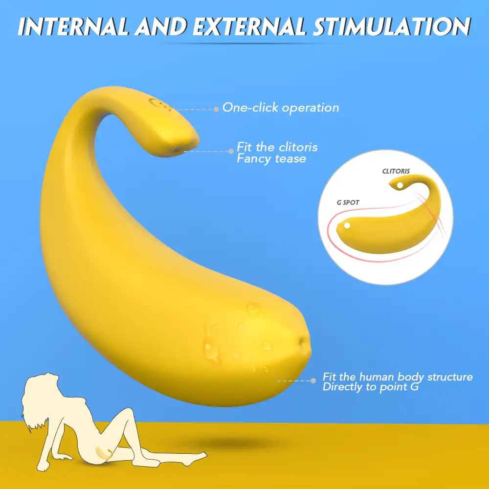Shopicat Banana Remote Control Rechargeable Egg Vibrator and Clitoral Stimulator-6